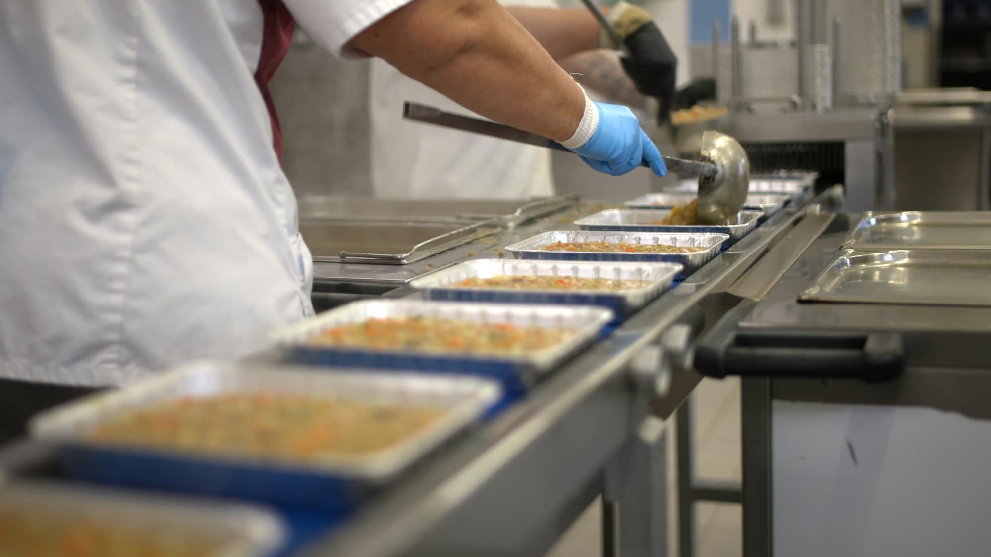 Food preparation in a professional kitchen